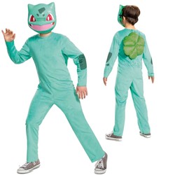 Strój karnawałowy Pokemon Bulbasaur kostium zielone przebranie 127-136 cm (7-8 lat)