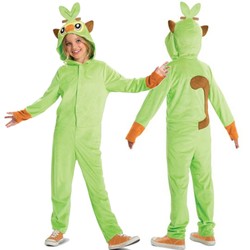 Strój karnawałowy Pokemon Grookey kostium zielone przebranie 109-126 cm (4-6 lat)