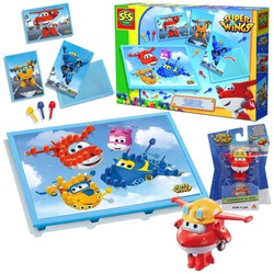 Super Wings Tablica do układania mozaik + samolot Jett