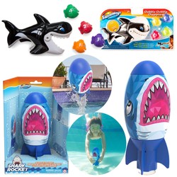 SwimWays zabawki do wody kąpieli wanny Orka i rybki oraz torpeda Shark Rocket do nurkowania