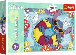 Trefl Disney Puzzle 30 elementów Lilo&Stitch na wakacjach kolorowa Układanka dla Najmłodszych