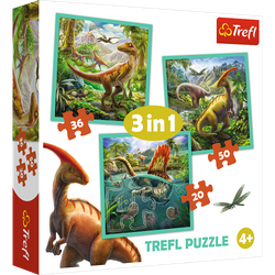 Trefl Puzzle 3w1 Niezwykły świat dinozaurów 34837 106 elementów