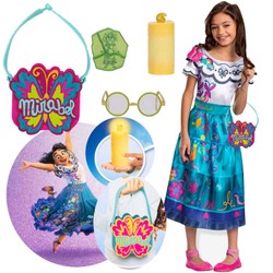 Zestaw kostium dla dzieci Mirabel Madrigal strój karnawałowy Encanto 124-135 cm 7-8 lat + akcesoria Nasze magiczne Encanto