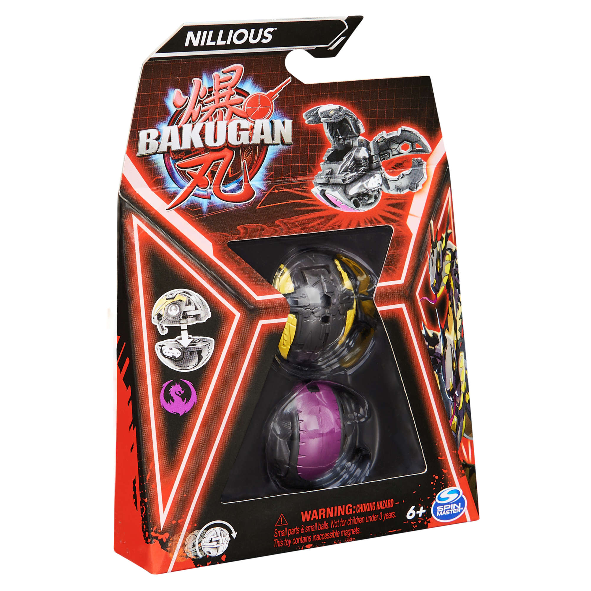 Bakugan Nillious Czarna figurka bitewna transformująca + karty : Humbi.pl