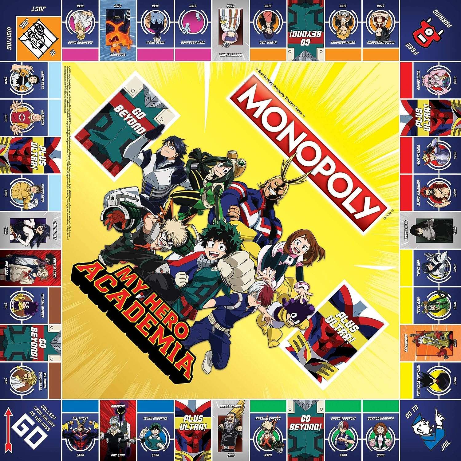 Monopoly Towarzyska Gra Planszowa rodzinna My Hero Academia anime bohaterowie złoczyńcy Humbi pl