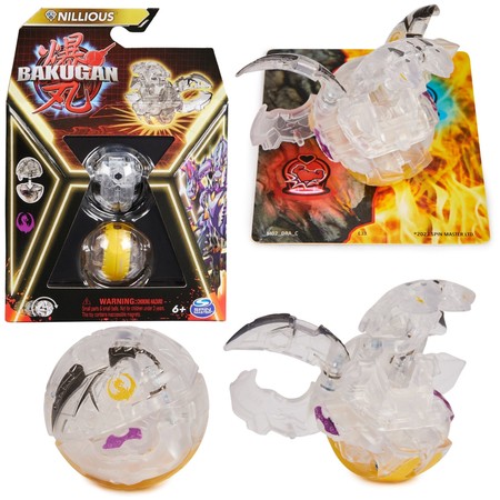 Bakugan Diamond Nillious Biała figurka bitewna transformująca + karty