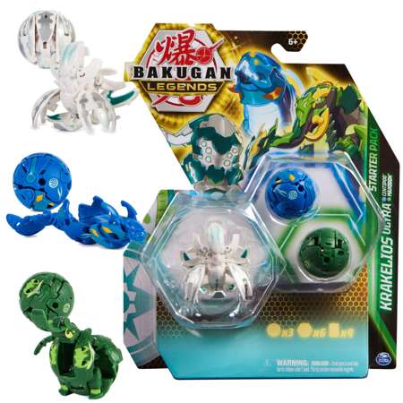 Bakugan Legends Zestaw startowy Krakelios Ultra 3 figurki + karty