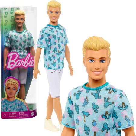 Barbie Lalka Stylowy Ken blond w koszuli w kaktusy