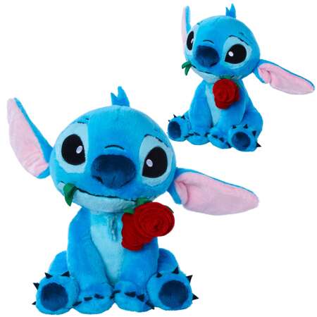 Disney Lilo&Stitch Maskotka Stich z różą pluszak 25cm Walentynki