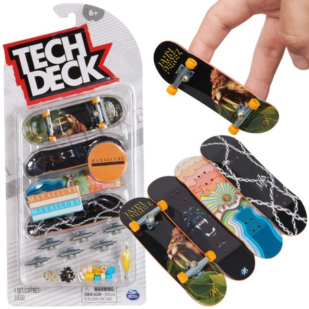 Fingerboard Zestaw Deskorolki 4pak Do Złożenia Maxallure Jahn Perez + akcesoria Tech Deck