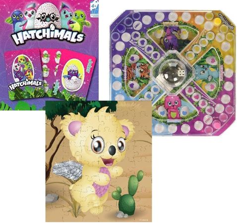 Gra planszowa Chińczyk Hatchimals 3W1 Puzzle Spin Master