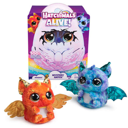 Hatchimals Alive Mystery Hatch Draggle- Magiczne Jajko Niespodzianka ze światłem i dźwiękiem