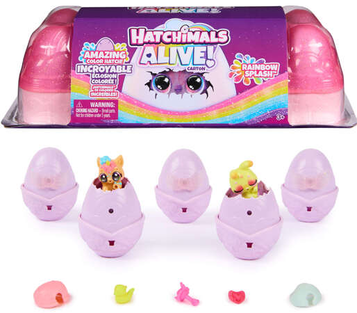 Hatchimals Alive! Rainbow Splash 5 figurek w jajkach i akcesoria