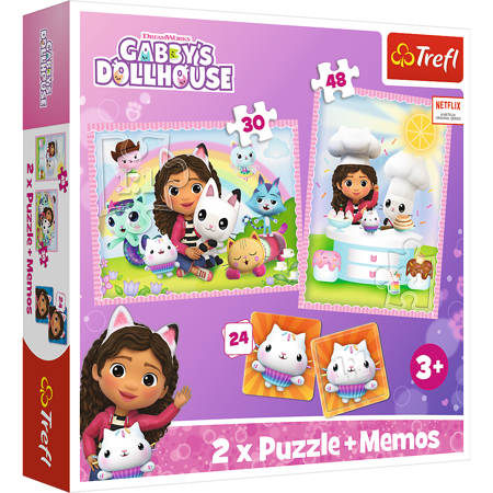 Koci Domek Gabi 2w1 Puzzle 78 elementów + gra memory 3+ lata Trefl