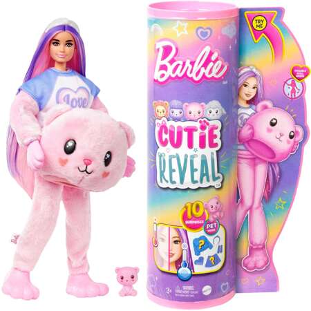 Lalka Barbie Cutie Reveal niespodzianka różowy misiek figurka misia + akcesoria