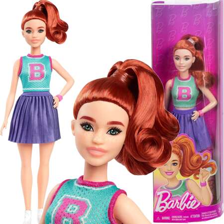 Lalka Barbie Fashionistas rudowłosa w topie i spódnicy