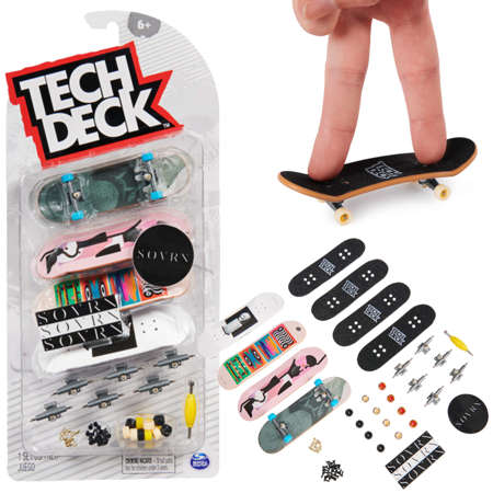 Mały Zestaw Tech Deck kolorowe deskorolki fingerboard 4-pak Sovrn + naklejki 6+