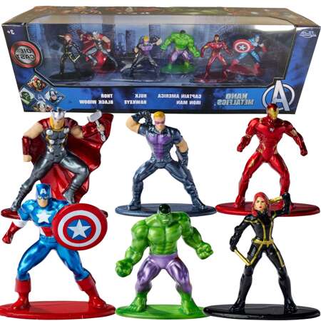 Marvel metalowa figurka kolekcjonerska Avengers zestaw 6 sztuk Nano metalfigs 4 cm