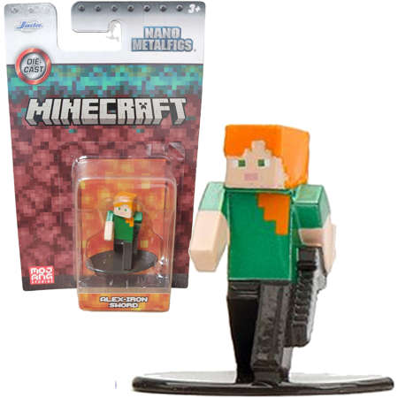 Minecraft metalowa figurka kolekcjonerska Alex z Żelaznym mieczem Nano Metalfigs 4 cm Jada