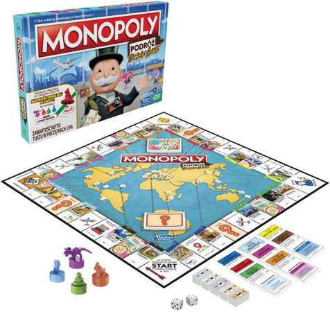 Monopoly Podróż Dookoła Świata Gra planszowa rodzinna strategiczna towarzyska