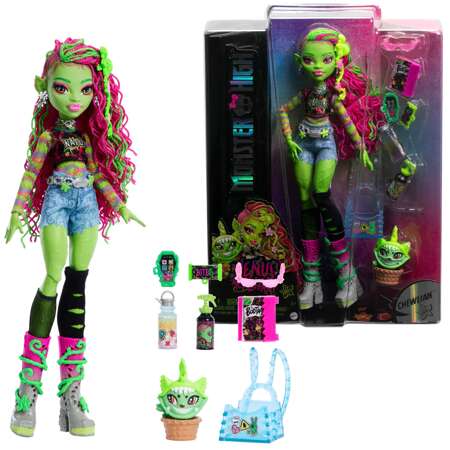 Monster High Zestaw Lalka Venus McFlytrap 30 cm + akcesoria muchołówka Straszyceum