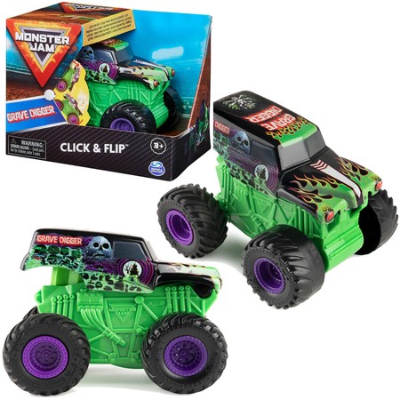 Monster Jam pojazd Grave Digger click & flip 1:43 