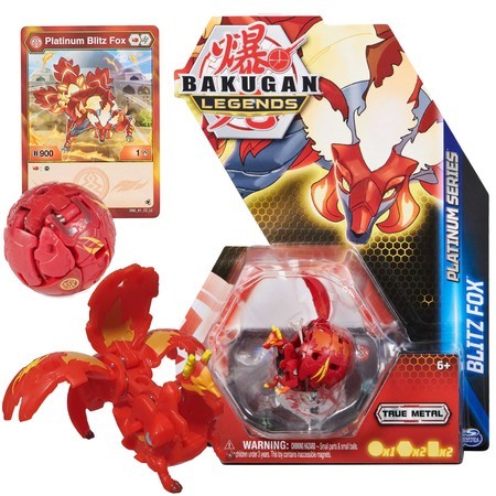 OUTLET Bakugan Legends Platinum czerwona figurka Kolekcjonerska Blitz Fox karty + arkusz kolekcjonerski 6+ USZKODZONE OPAKOWANIE, PO ZWROCIE