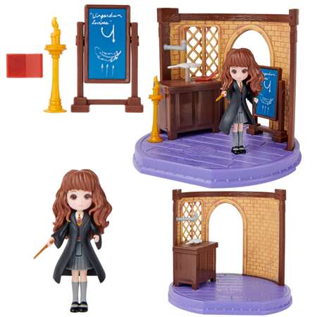 OUTLET Harry Potter Magical Minis mały zestaw Hermiona Granger lekcja zaklęć charms clasroom + akcesoria 5+ WADLIWY