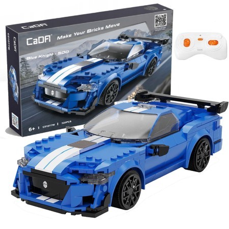 OUTLET Klocki konstrukcyjne CaDA Zdalnie sterowany samochód wyścigowy Niebieskie auto Pojazd Blue Knight 500 Dual Mode RC 325 elementów USZKODZONE OPAKOWANIE