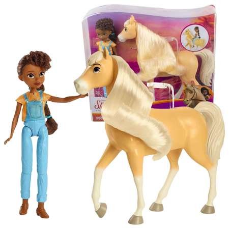 OUTLET Mały Zestaw lalka Pru i koń Chica Linda laleczka Prudence figurka konik 3+ Spirit Untamed Mattel USZKODZONE OPAKOWANIE