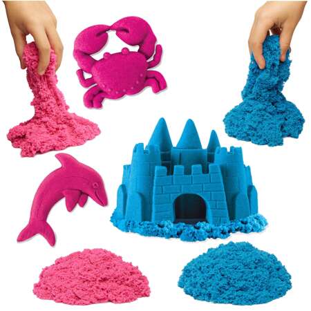 Piasek Kinetyczny Kinetic Sand Niebieski, Różowy 227 g - Magiczna Zabawa od Spin Master!