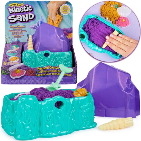 Piasek kinetyczny Kinetic Sand zestaw morski poszukiwanie skarbów 2 kolory + akcesoria Spin Master