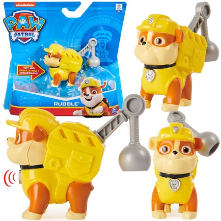 Psi Patrol Figurka Piesek Rubble Budowlaniec z dźwiękiem figurka 6 cm