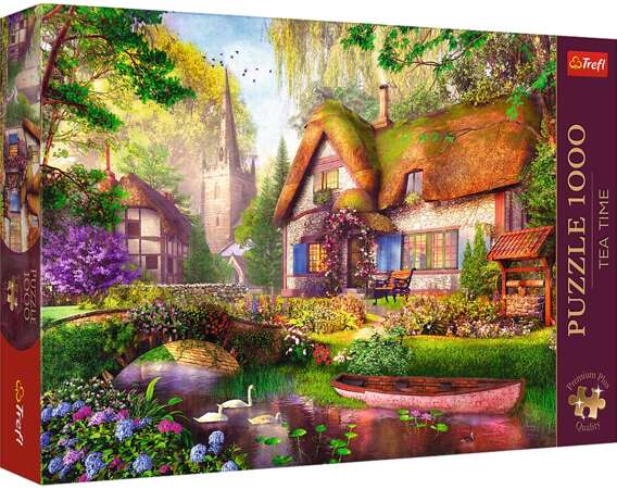 Puzzle 1000 Urocza chatka w lesie Trefl