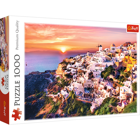 Puzzle 1000 Zachód Słońca Nad Santorini Trefl