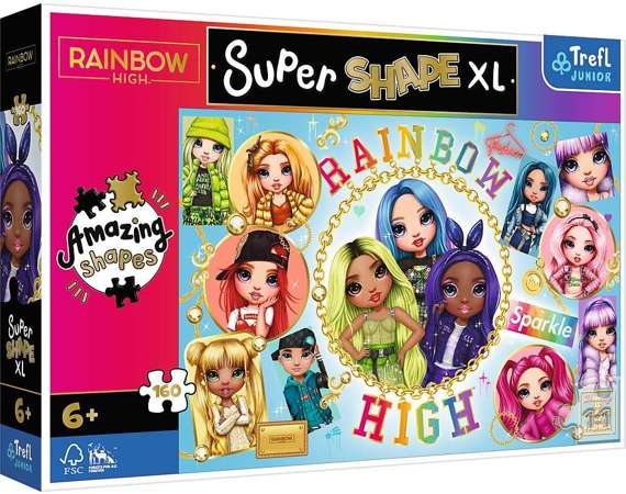 Puzzle 160 elementów Super Shapes XL Rainbow High