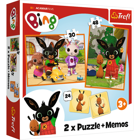 Puzzle 2w1 Memory Królik Bing z przyjaciółmi Trefl 3+