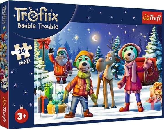 Puzzle Maxi 24 Trefliki lepią bałwana Treflix Bauble Trouble Trefl 