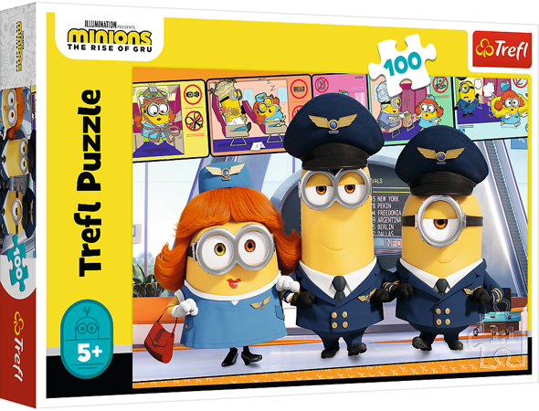 Puzzle Minionki na lotnisku 100 elementów Trefl 16390