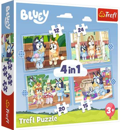 Puzzle Trefl 4w1 Bluey i Jego Świat 3+