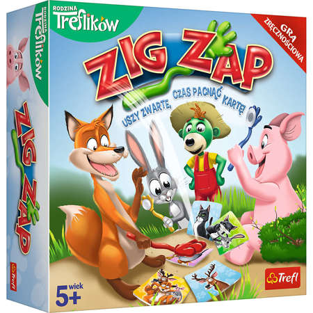 Rodzinna Towarzyska gra karciana zręcznościowa Zig Zap Trefl