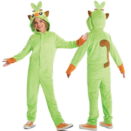 Strój karnawałowy Pokemon Grookey kostium zielone przebranie 137-149 cm (10-12 lat)