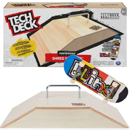 Tech Deck Fingerboard Zestaw drewniana rampa Shred Pyramid + deskorolka