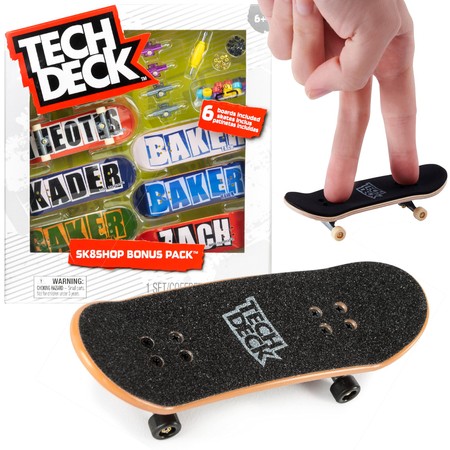 Tech Deck Fingerboard zestaw deskorolek 6pak Sk8Shop Bonus Pack Baker + akcesoria do złożenia