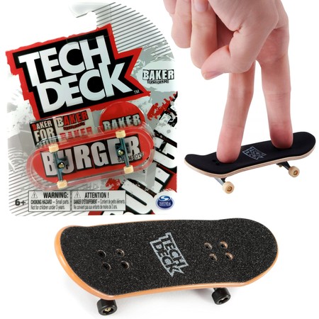 Tech Deck deskorolka fingerboard Baker Skateboards Burger + naklejki