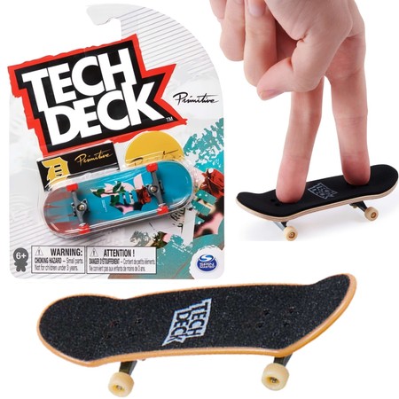 Tech Deck deskorolka fingerboard Primitive + naklejki