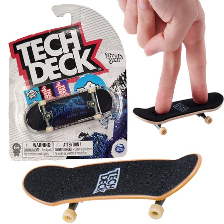 Tech Deck deskorolka fingerboard Thank You niebieski tygrys + naklejki