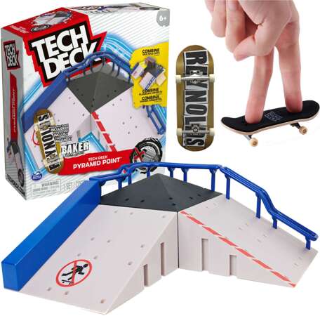 Tech Deck zestaw fingerboard Rampa Pyramid Point Baker+ kolorowa deskorolka kolekcjonerska