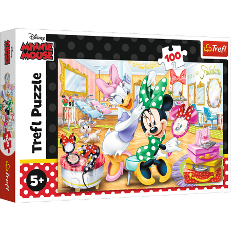 Trefl 16387 Puzzle 100 Myszka Minnie w salonie kosmetycznym Disney 