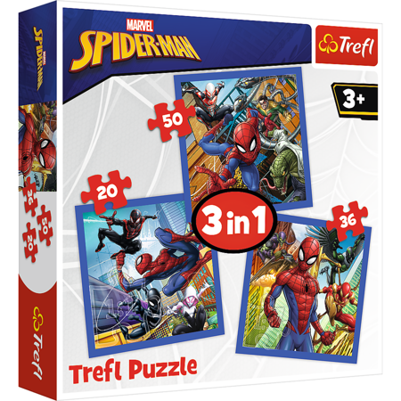 Trefl 34841 Puzzle 3w1 Spider-man Pajęcza siła